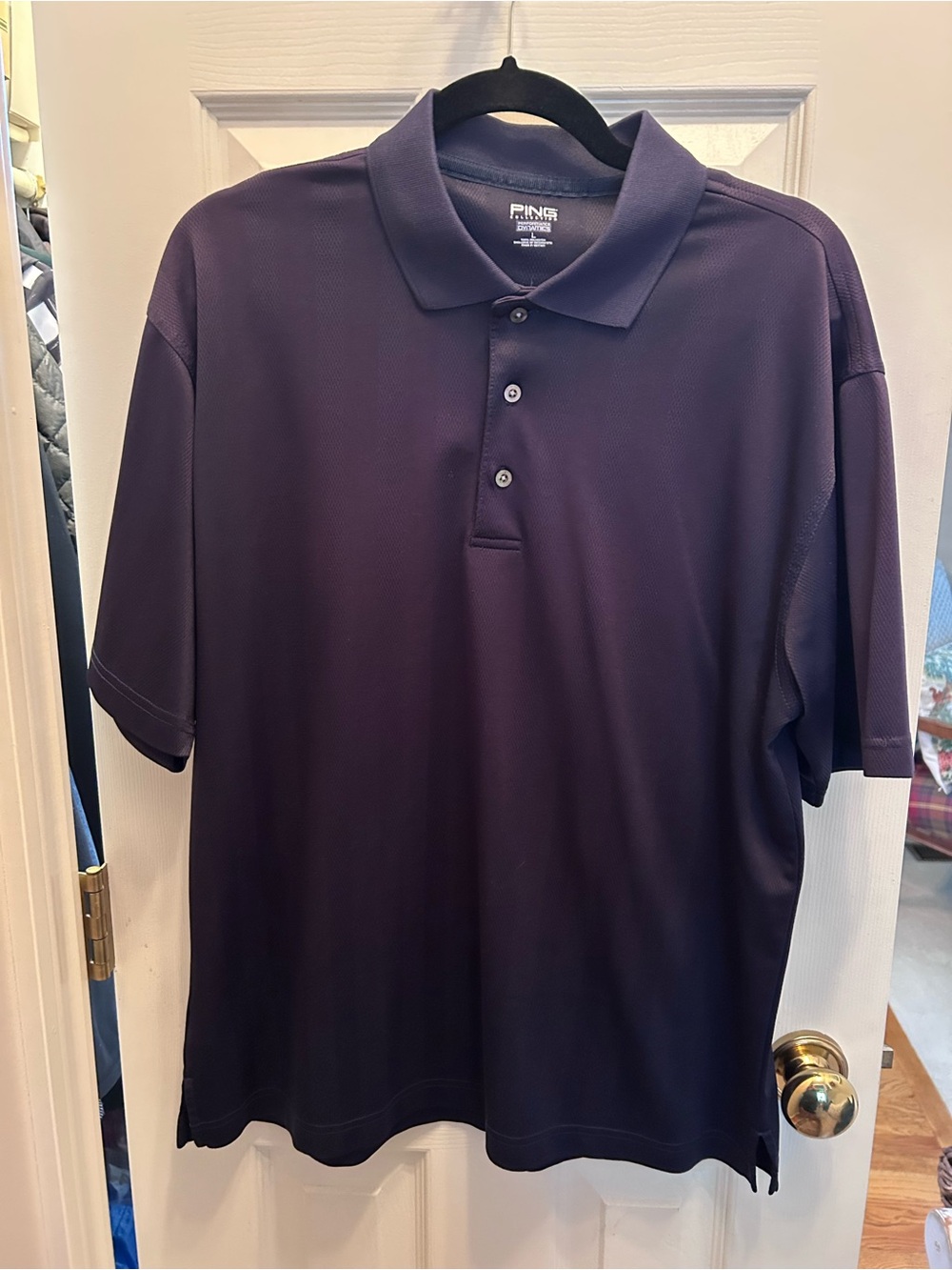 Ping Dark Navy Blue Knit Golf Shirt. Size Mens L